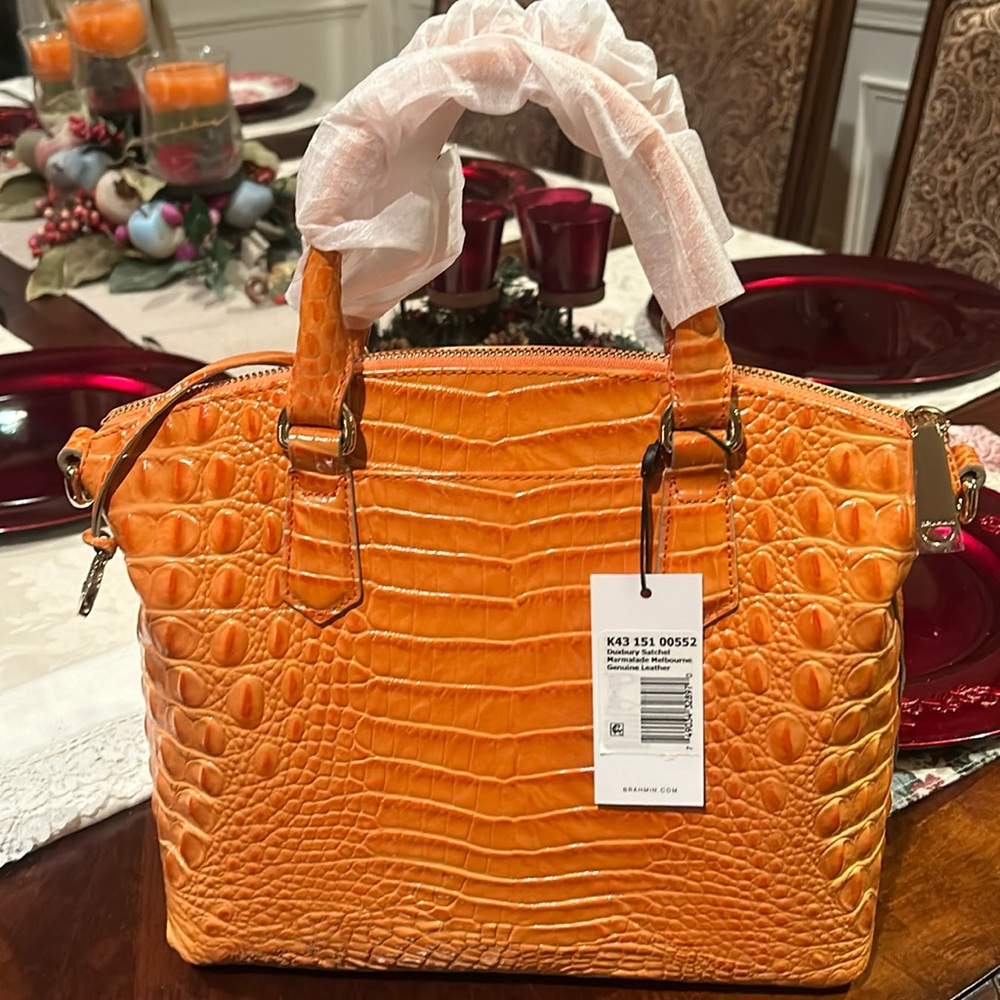 Brahmin Marmalade color Satchel -never used with tag
